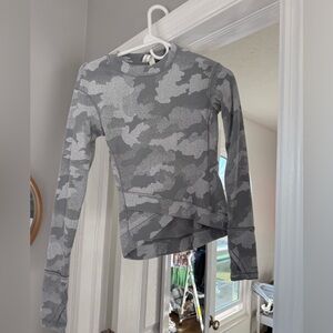Lululemon white camo long sleeve , size 0.